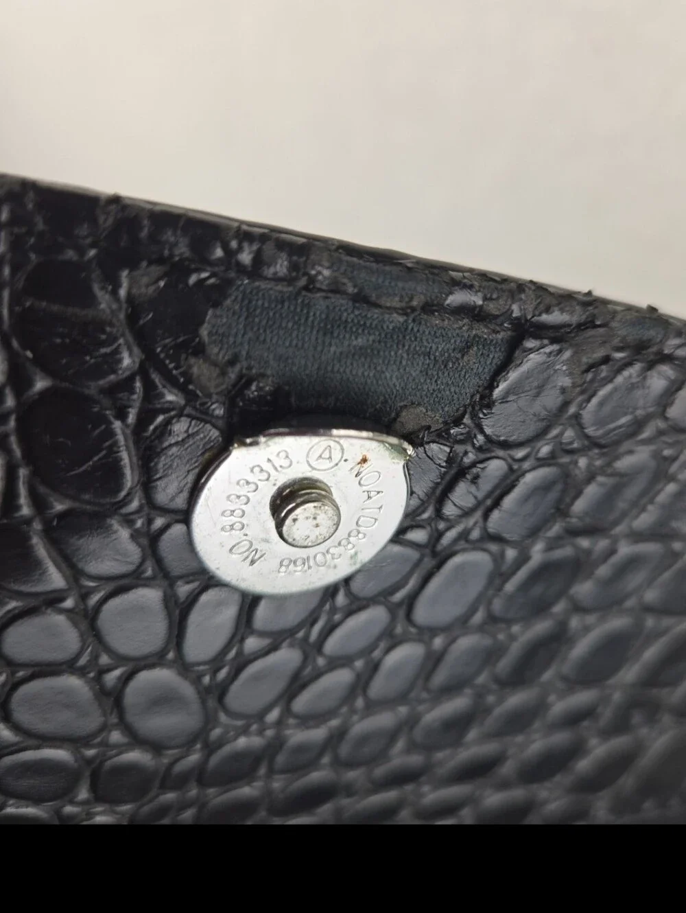 GUESS Black Croc-Embossed Top Handle Satchel with Charm